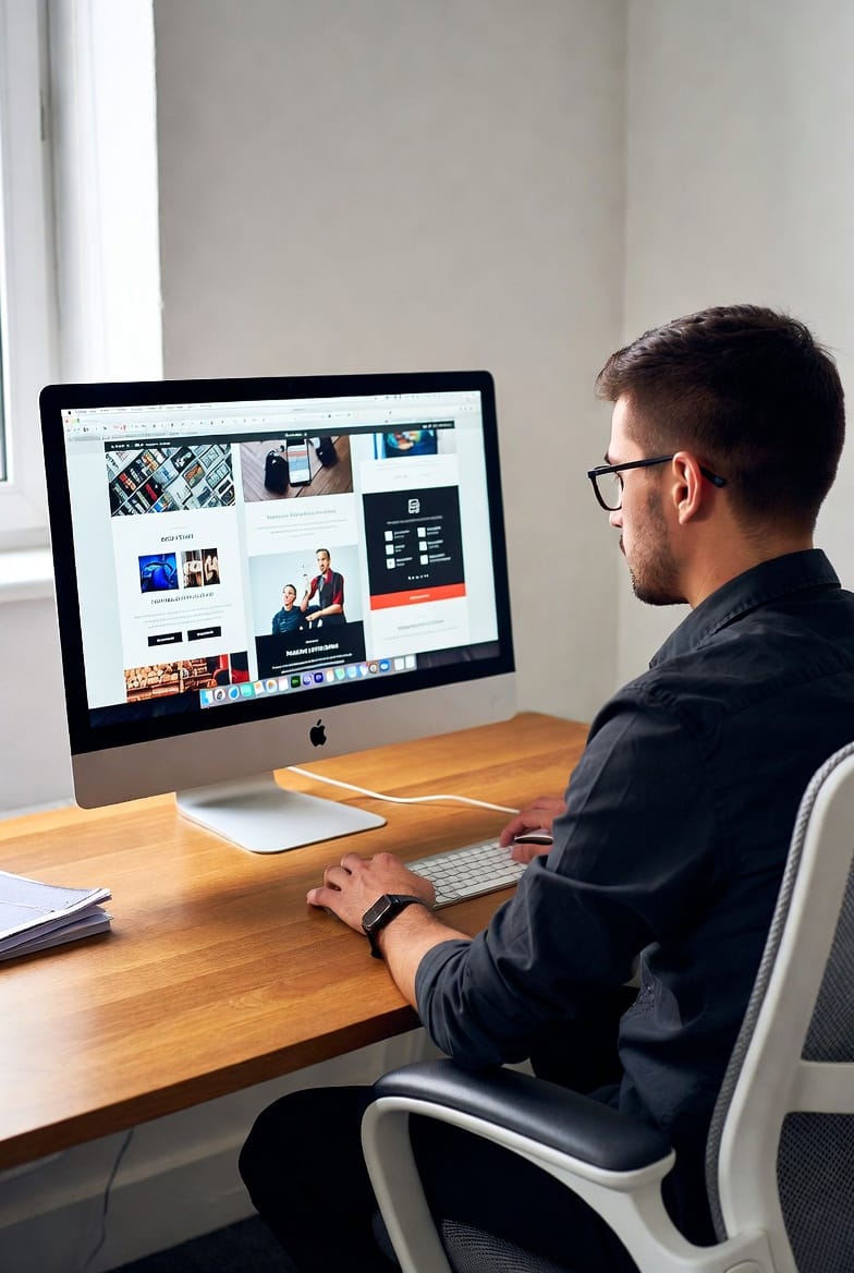 Diseño de página web en pantalla